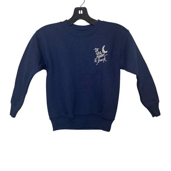 BFFs & Babes Youth "To The Moon & Back" Sweatshirt – Navy Blue – Size XS (2-4) - Picture 3 of 6
